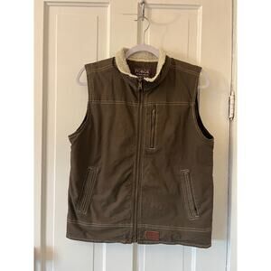 Forge women’s large workwear brown canvas vest durable outdoors western